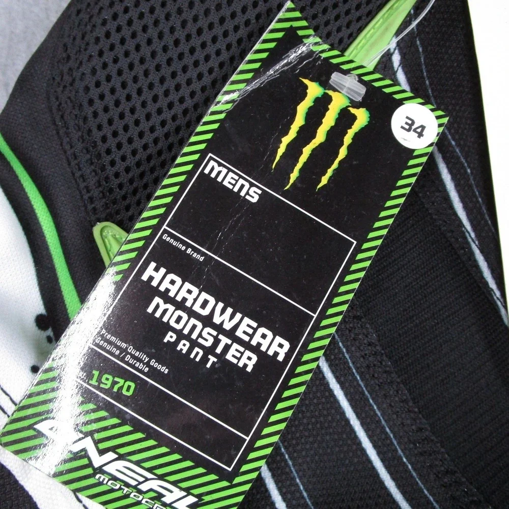 ONeal Hardwear Monster Energy Motocross Pants Mens 34 Black Green Racing 1970